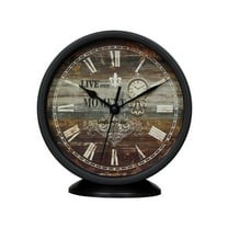 Black Classic Silent Desk Clocks Easy to Ready for Kitchen Bathroom Office 6.3" Height