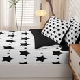 thumbnail image 5 of Manfei Minimalist Stars Polka Dot Zipper Twin Comforter Sets with Fitted Sheet and 2 Pillowcases,Cute Cartoon Themed Zipper Bedding Set,White Black,Black Reversible,4pcs, 5 of 8