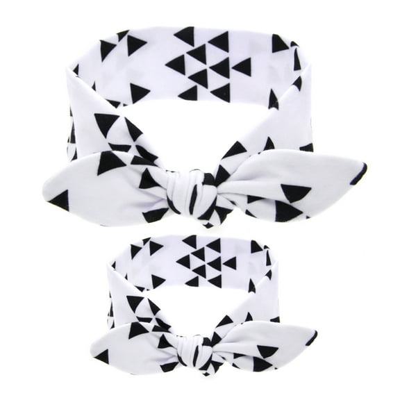 MSJUHEG Headbands,Tie Headband,Wire Headband,Boho Bandeau,Thick Headbands,Women&Soft Parent Child Two Headbands Stretchy Hair Workout Yoga Sport Headbands Black One Size