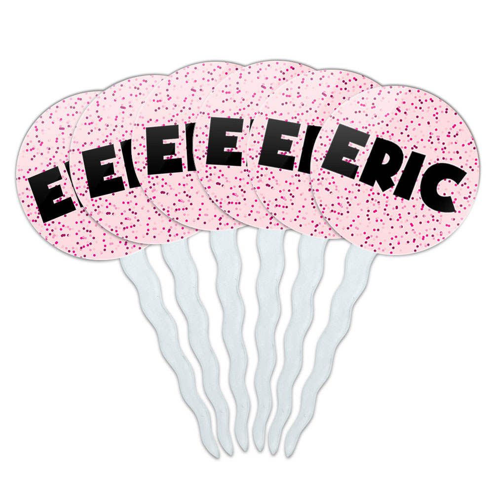 Pink Speks Eric Cupcake Picks Toppers Set of 6 Pink Speckles Pink Speks Eric Cupcake Picks Toppers Set of 6 Pink Speckles