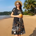 thumbnail image 4 of Balery Leopard On Tree Branch Vestidos sueltos de manga corta para mujer, vestidos de verano 2025, vestidos casuales de corte A con vuelo., 4 of 6