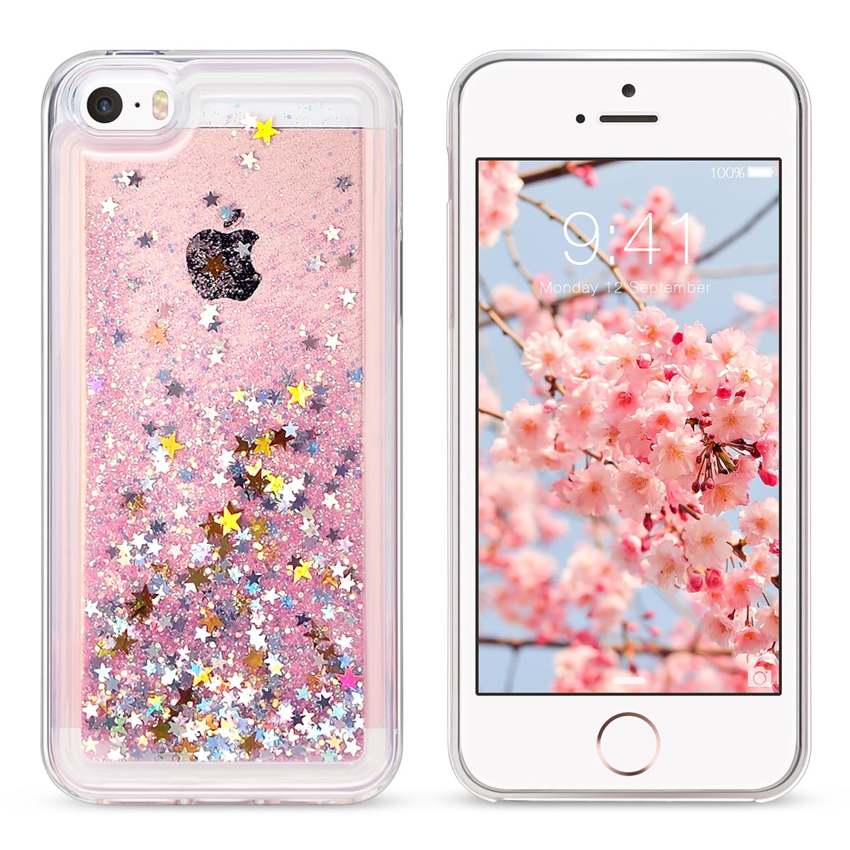 Iphone Se Case Iphone 5s Case Ulak Flowing Liquid Quicksand Clear Se Case Pc Hard Plastic Shell 3d Bling Sparkle Glitter Drift Sand Transparent Cover For Apple Iphone 5 5s Se Walmart Com Walmart Com