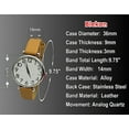 thumbnail image 2 of Blekon Collections Analog Quartz Women's Casual 36mm Alloy Case Leather Strap Watch, 2 of 5