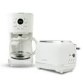 thumbnail image 1 of Haden 12 Cup Coffee Maker with 2 Slice Stainless Steel Bread Toaster, White, 1 of 10