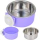 thumbnail image 3 of Cuencos de comida para perros y gatos, alimentador de acero inoxidable para mascotas, cuenco colgante 2 en 1, soporte de jaula para mascotas pequeñas, perro, gato, conejo, pájaro (púrpura) Rojo Verde Cocina, Decoración y Otros, 3 of 5