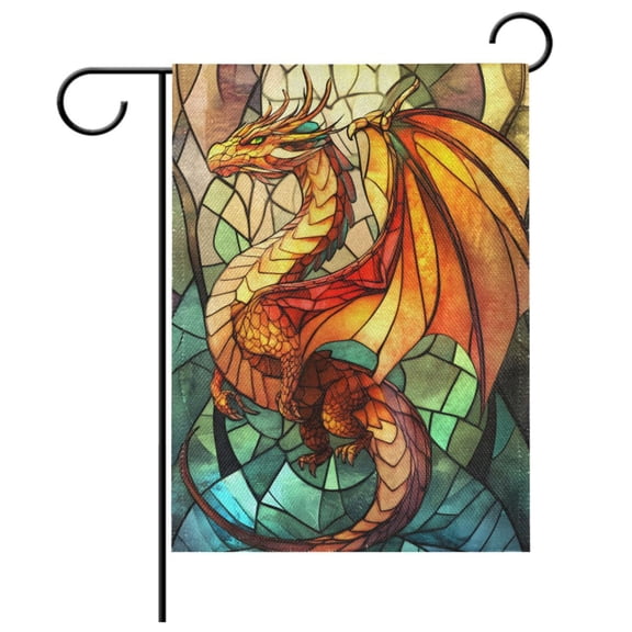 Ryvnso Dragon Bohemia Pattern Garden Flag 12x18 Inch Double Sided Seasonal Yard Decoration