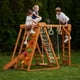 thumbnail image 1 of Avenlur Juego de Gimnasio de Jungla Plegable para Interiores y Exteriores 7 en 1 de Castaño para Niños de 2 a 6 Años con Tobogán, Muro de Escalada en Roca, Escalera de Escalada, Red para Cuerdas, Barr, 1 of 5