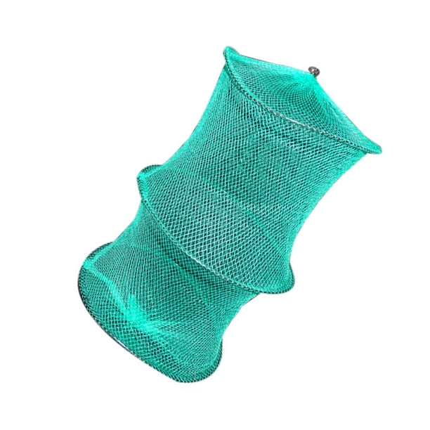 2 Layers Fishing Net Shrimp Mesh Cage Fish Trap Network Foldable Nylon