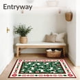 thumbnail image 3 of ODIKA 5'x7' Machine Washable Non-Slip Area Rug, Festive Reindeer Parade Decorative with Nordic Flair High Traffic Rug, Green, 627890, 3 of 5