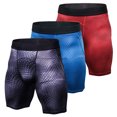 thumbnail image 1 of 3-Pack Men's Compression Shorts for Fitness, Cycling, Quick-Drying, Gym, Exercise, Running, Sports Bra, 1 of 8