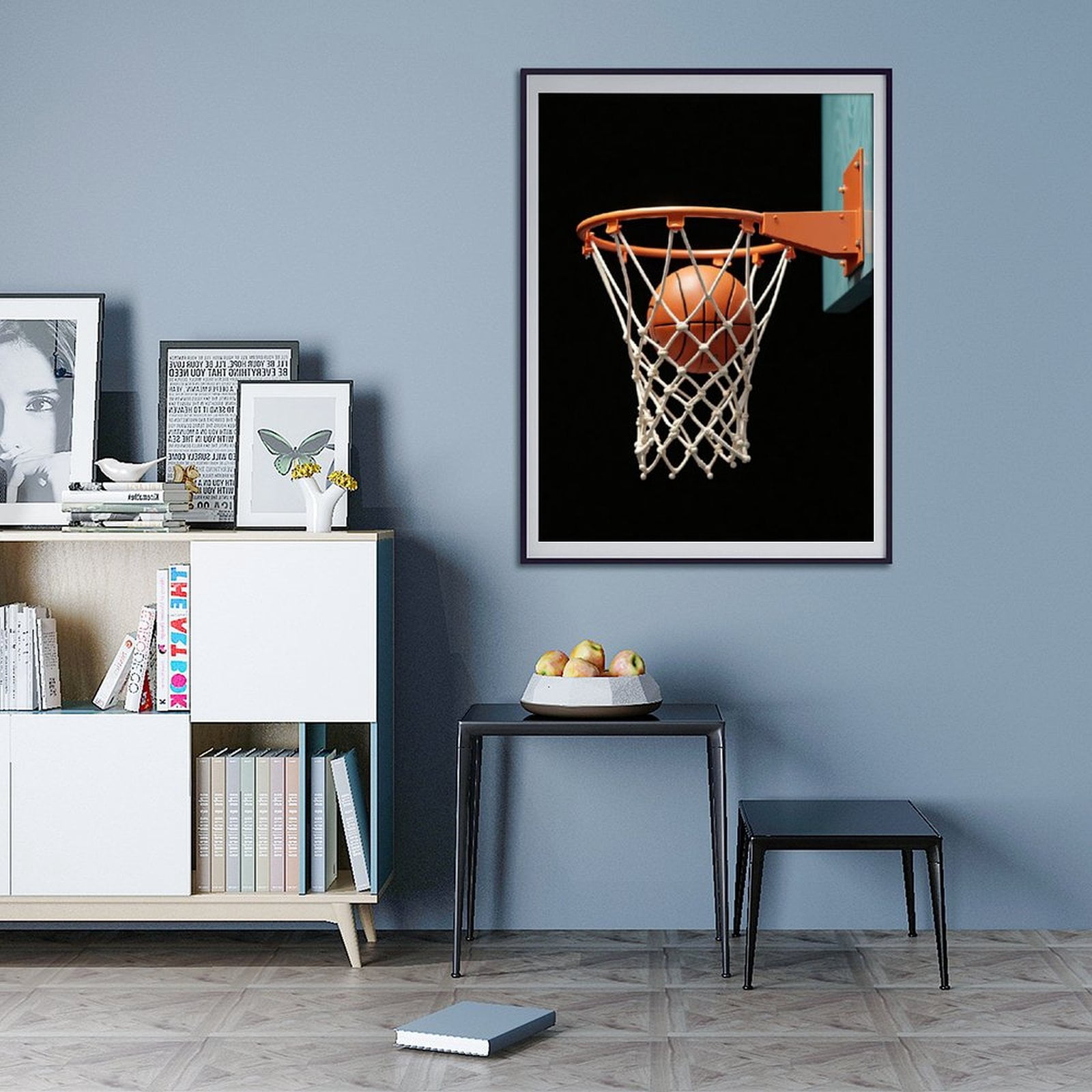 Diamond Art Kits for Adults - Classic Basketball Print No.68 5D Frameless Dimond Painting Kit for Adults Beginner, Round Diamond Kits for Home Wall Decor, Gift for Women