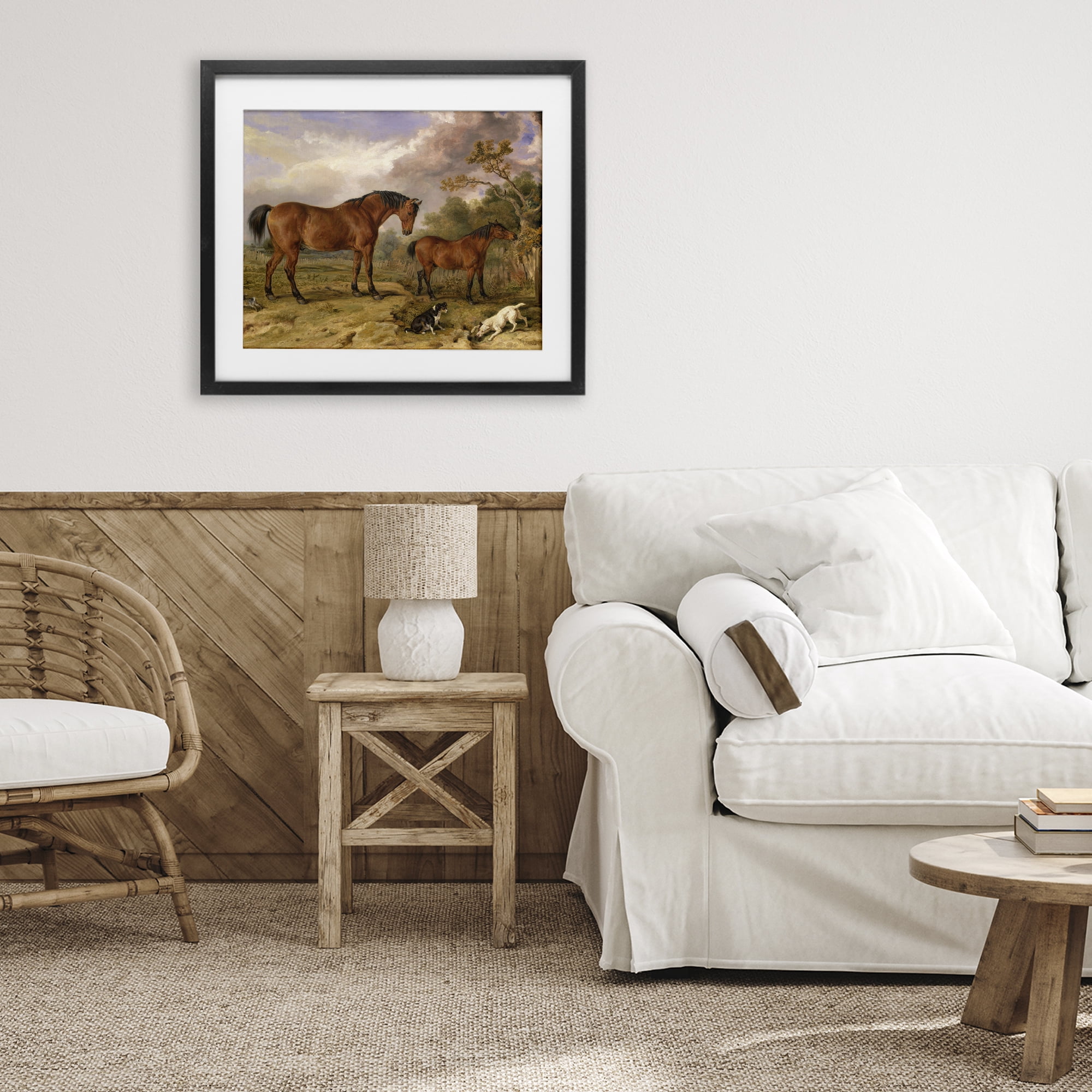 Stupell Industries Classic Portrait of Horses Black Framed Print Under Glass, design by Tina LeCour