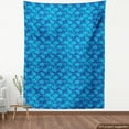 thumbnail image 4 of Ambesonne Floral Fabric by the Yard Upholstery, Repetitive Monotone Pattern, 3 Yards, Sky Blue Cobalt Blue, 4 of 5