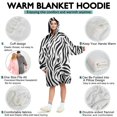 thumbnail image 5 of Zebra Print Wearable Blanket Hoodie, Oversized Sherpa Hooded Blanket Sweatshirt, Super Warm and Cozy Hoodie Blanket for Women Men Adults, 5 of 7