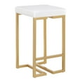 thumbnail image 2 of Midas 26" Contemporary-glam Counter Stool in Gold with White Velvet Cushion by LumiSource - Set of 2, 2 of 7