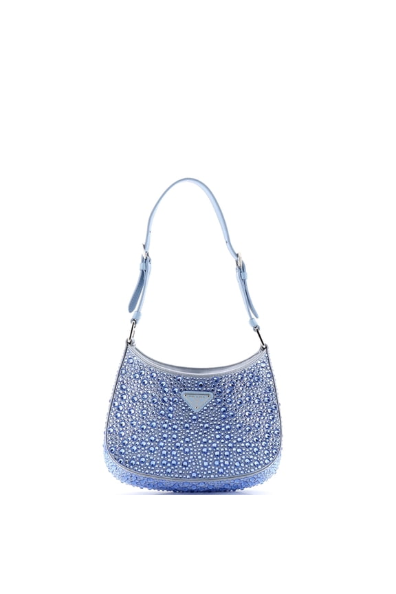 Pre-Owned Cleo Shoulder Bag Crystal Embellished Satin Small By Rebag