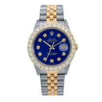 Pre-Owned Rolex Datejust 16233 36MM Blue Diamond Dial With Two Tone Jubilee Bracelet