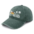 thumbnail image 4 of HNMKIU Tree Print Classic Adjustable Unisex Casual Denim Baseball Hat 03_Green,One Size, 4 of 6