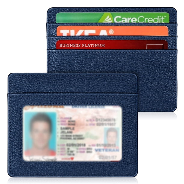 Tarjetero Fintie Slim, minimalista, de piel con bloqueo RFID