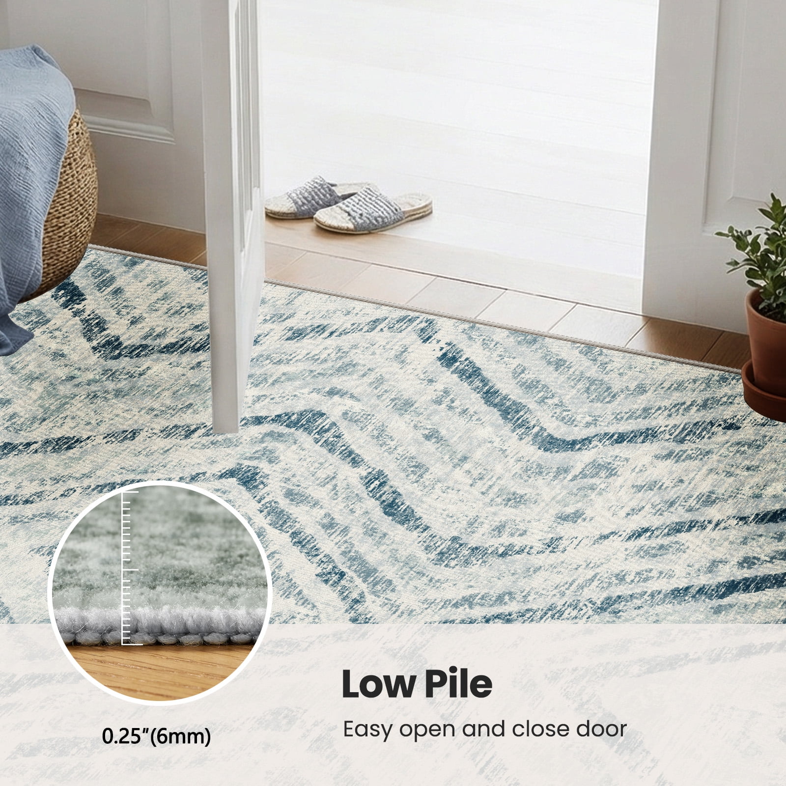 CHITOOMA 5'x7' Area Rugs for Living Room, Washable Boho Moroccan Rug Soft Vintage Distressed Geometric Tribal Area Rug for Bedroom Dining Room Office with Non-Slip Backing, Stain Resistant Non-Shed