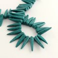 thumbnail image 2 of Dyed Synthetical Turquoise Bead Strands Tusk Shape Teal 6~8x24~28mm Hole: 2mm about 62pcs/strand 15.94 inch, 2 of 2