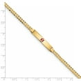 thumbnail image 3 of 14K Yellow Gold Medical Red Enamel Curb Link ID Bracecet, 3 of 6