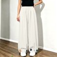 thumbnail image 6 of Lmnyox Wide Leg Pants for Girls Fashion Cute Baggy High Waist Trousers Lightweight Solid Color Workout Pants, 6 of 7