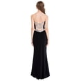 thumbnail image 4 of Angel-fashions Women's Strapless Sweetheart Contrast Sequin Criss-Cross Backless Classic Evening Dress Black, 4 of 7