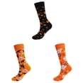 thumbnail image 2 of QASIEATN Knee High Stockings for Women Novelty Halloween Pumpkin Bat Fuzzy Socks Long Cotton Fall Stocking Happy Halloween Gifts, 2 of 5