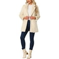 thumbnail image 2 of INSPIRE CHIC Lapel Faux Fur Coat for Women's Fuzzy Winter Warm Jacket Overcoat with Pockets XL Apricot, 2 of 6