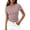 7# Light pink, variant on Womens Tops Short Sleeve Henley Shirts 2026 Summer Ribbed Slim Fit Basic Casual Tee Blouse Trendy Spring Clothing Light Blue S
