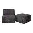 thumbnail image 3 of Sofa Cama M&E MUEBLES Fernanda Gris Oxford Con Taburete, 3 of 13