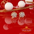 thumbnail image 5 of King of Bling's 10K Real Yellow Gold with 0.10 CT Real Diamond Men's/Women's Stud Round Earrings, 5 of 12