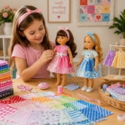 56PCS Cotton Craft Fabric Bundle, 10 inches Squares Sheets Patchwork, Sewing Quilting Craft Fabric, DIY Sewing Scrapbook Quilting Dot Stripe Fabric