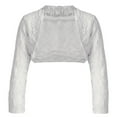 thumbnail image 1 of DPOIS Kids Girls Open Front Shrugs Long Sleeve Floral Lace Bolero Cropped Cardigan Sweaters, 1 of 3