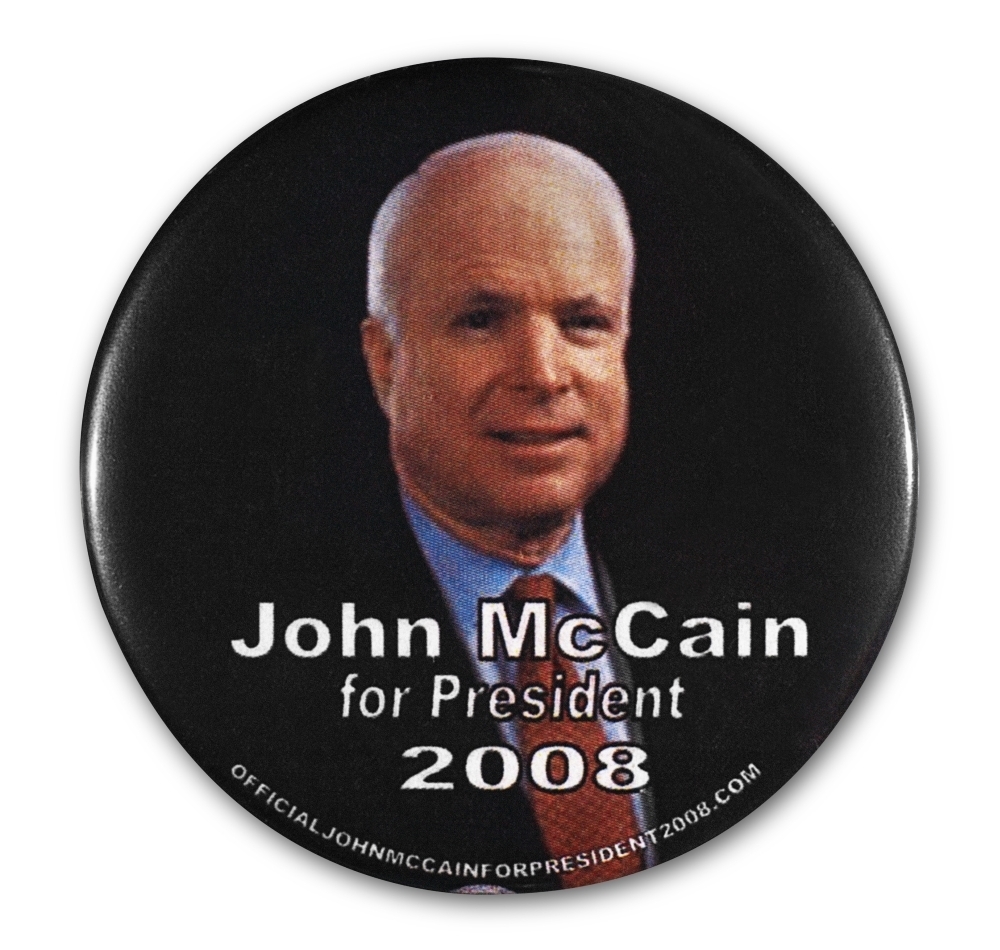 Pin 03 Presidential Campaign Button 2008 John McCain 3"
