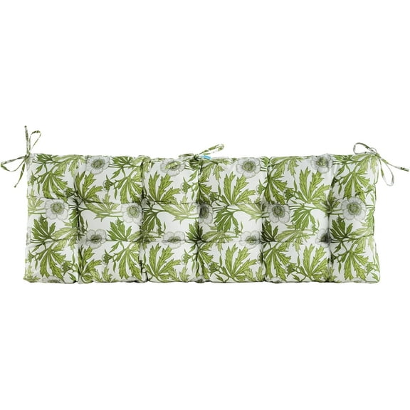 Patio Bench Cushion 48"x18"x4" Water UV Resistant Polyester Outdoor Seat Cushion with Ties Non-Slip for Garden Porch Furniture Multiple Patterns,Yellow Blue