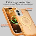 thumbnail image 5 of For iPhone 17 Transparent Phone Case Compatible with MagSafe, Triple Layer Magnetic Charging Case, Heavy Duty Shockproof and Drop-Proof Phone Case, Crystal Orange, 5 of 6