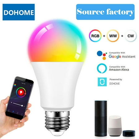 

Alexa Voice Control Smart WiFi LED Light Bulbs RGBCW E27 Dimmable LED Lamp Light