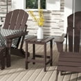 thumbnail image 2 of Costaelm Paradise Adirondack Outdoor Patio Side Square End Table Small Poly Lumber HDPE Weather Resistant, Dark Brown, 2 of 7