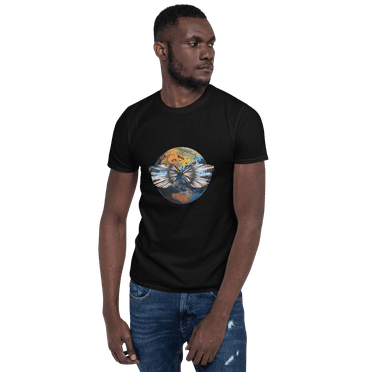 World View with Globe - Short-Sleeve Unisex T-Shirt (Black, S)
