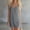 Dark Gray, variant on Casual Dresses for Women Solid V Neck Adjustable Sling Front Snap Buttons Sleeveless Summer Daily Wear