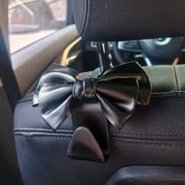 Hotpom Car Purse Hooks, Cute Bow Car Seat Headrest Hook Hanger Rear Seat Organizer, Universal Car Accessories Travel Essentials, Black