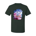 thumbnail image 2 of Wild Bobby, Cute Trippy Space Cat Riding Pizza, Animal Lover, Men Graphic Tees, Forest Green, X-Large, 2 of 3