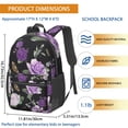 thumbnail image 4 of 17 Inch Lightweight Backpack,PVC Waterproof Oxford Fabric, Ergonomically Designed, with Large Capacity, Monarch Butterfly Aesthetic, 4 of 5
