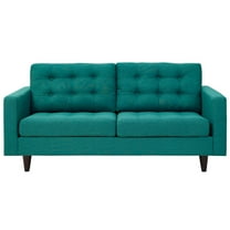 Modern Contemporary Urban Design Living Room Lounge Club Lobby Loveseat Sofa, Fabric, Aqua Blue