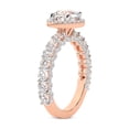 thumbnail image 2 of IGI Certified 1 Carat Emerald Shape Lab Grown Diamond Engagement Ring | 14K Rose Gold | Enchanté Side Stones Halo Diamond Ring | FG-VS1-VS2 Quality Friendly Diamonds, 2 of 5