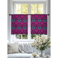 thumbnail image 3 of Pink Turquoise Abstract Sheer Curtains 54 Inch Length 2 Panels Set, Ethnic Modern Geometric Aesthetics Voile Window Treatment Rod Pocket Short Kitchen Curtains Drapes for Bedroom 52"x54"x2, 3 of 7