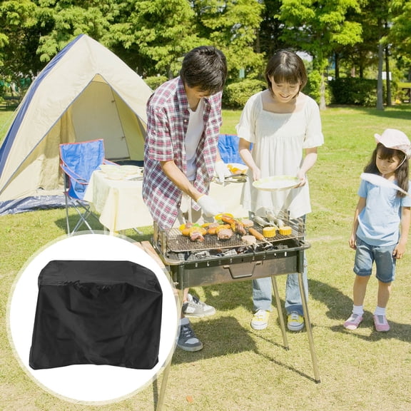 FOMIYES Waterproof Barbecue Cover, Black, Workmanship, Round Shaped