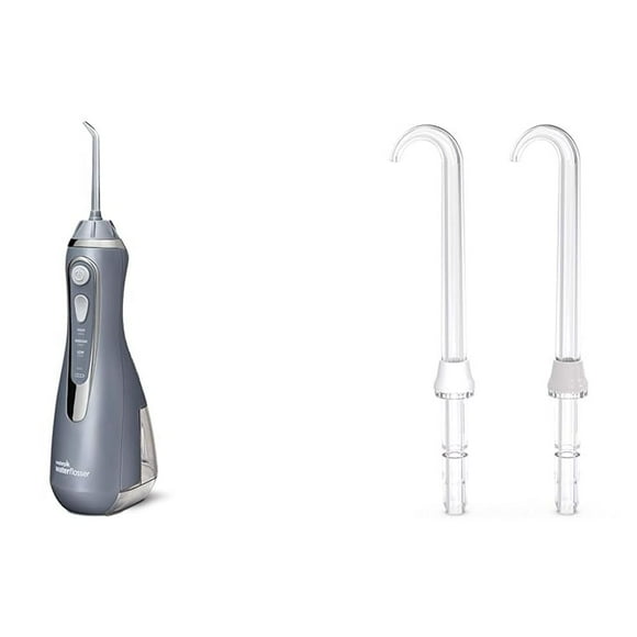 Waterpik Cordless Advanced Water Flosser for Teeth, Gums, Braces, Dental Care with Travel Bag & Genuine Implant Denture Replacement Tips, Water Flosser Tip Replacement, DT-100E